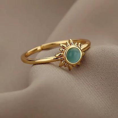 Stainless Steel Rings for Women Aesthetic Heart Gold Color Wedding Ring Vintage Waterproof Wedding Jewelry Prom Accessories Gift
