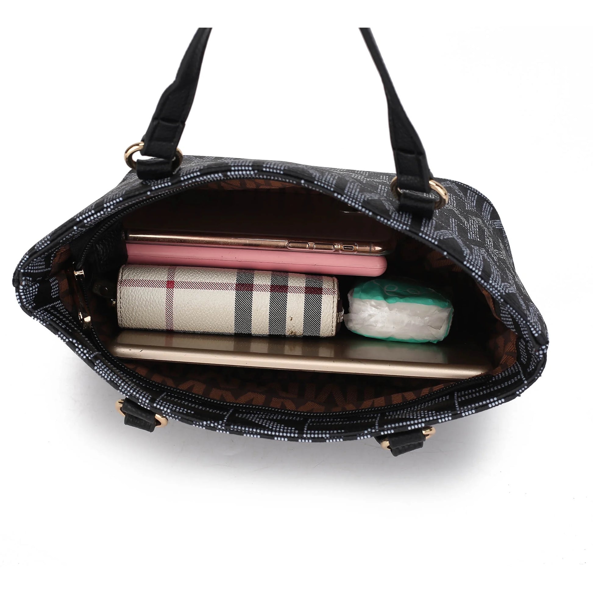 Lippa Women'S Tote Bag, Small Tote Handbag, Pouch Purse & Wristlet Wallet, Signature Handbag 4 Pcs Set by Mia K