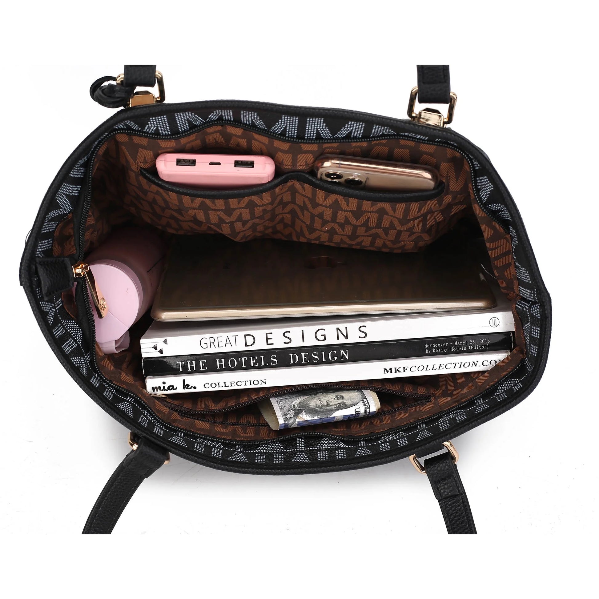 Lippa Women'S Tote Bag, Small Tote Handbag, Pouch Purse & Wristlet Wallet, Signature Handbag 4 Pcs Set by Mia K